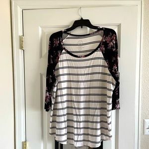 Maurice’s striped floral shirt
